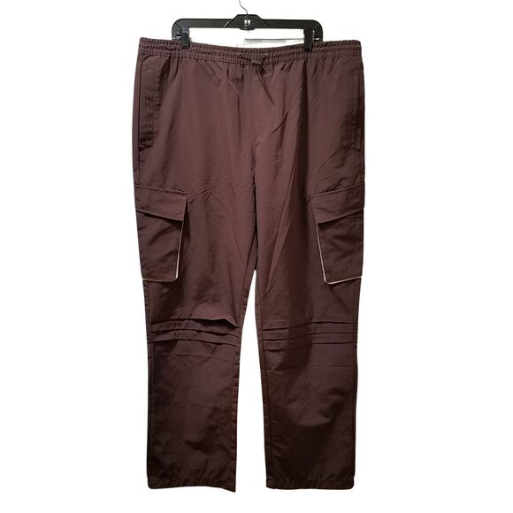 Forever 21 Slim-Fit Cargo Pants Men’s 2XL XXL Brown Stretch Elastic Waist 40x32 - Picture 1 of 8